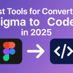 Professional designer using Figma to code conversion tool on desktop with side-by-side design and code output