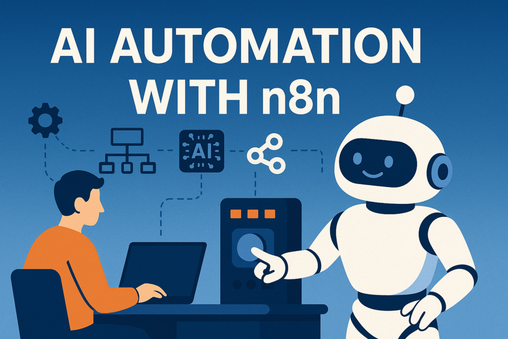 AI automation with n8n connecting multiple services including Gmail, Slack, and OpenAI for seamless workflow integration