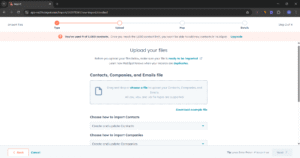 HubSpot Import Data Page