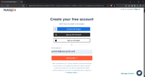 HubSpot SignUp Page
